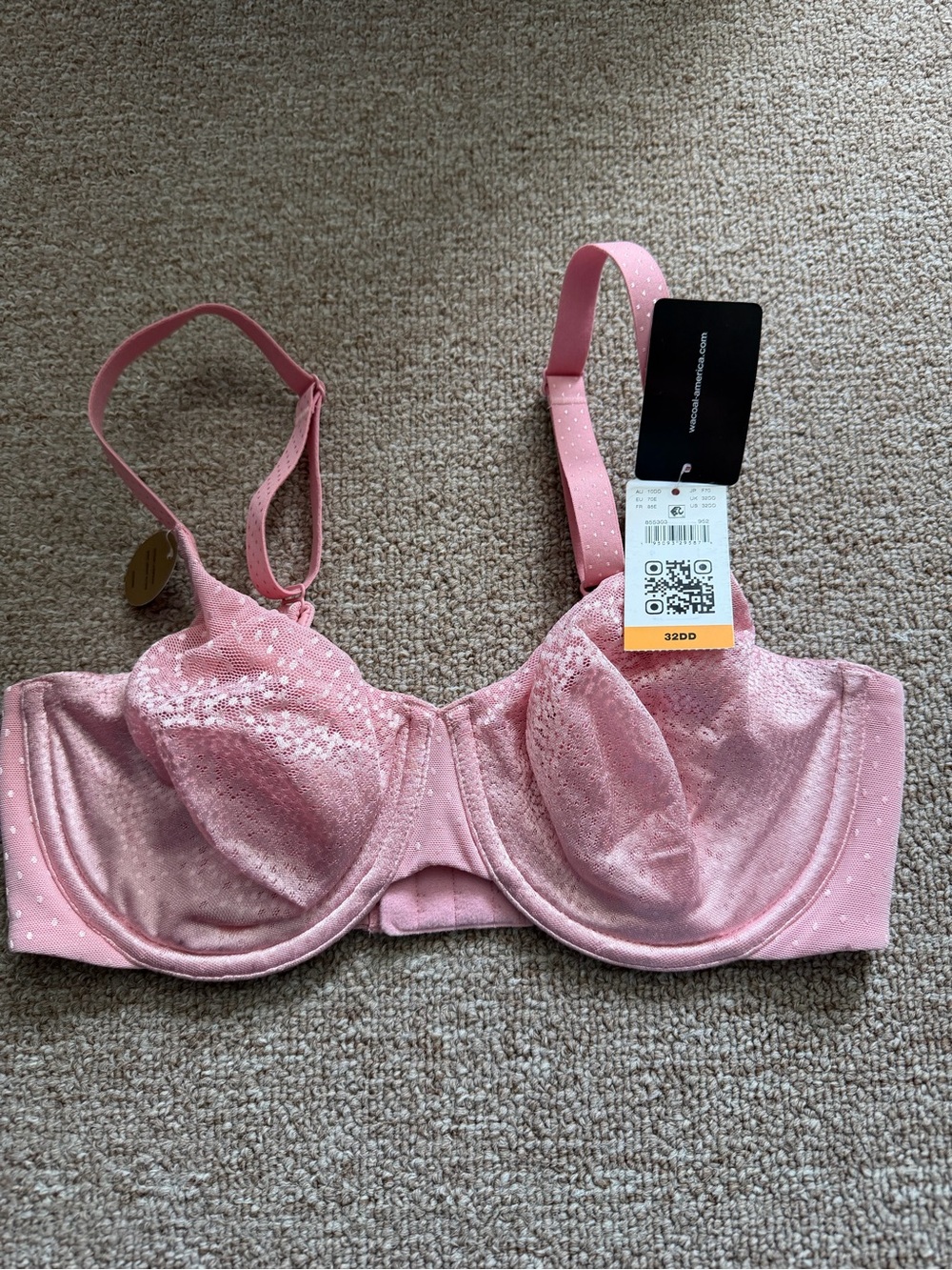 Wacoal Back Appeal® Underwire Bra in pink, 32 DD, NWT